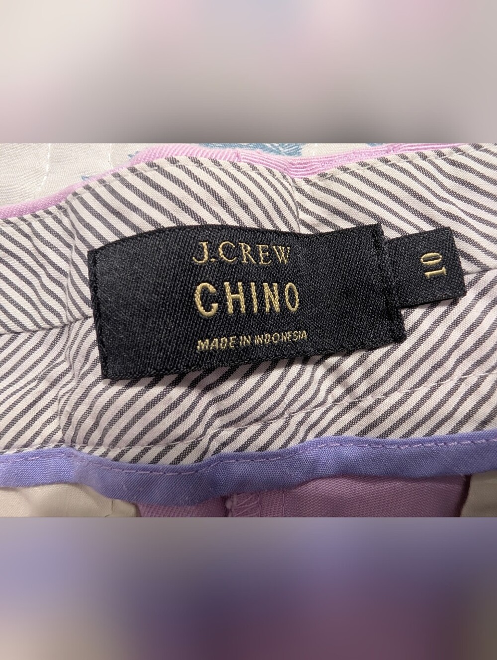 J.Crew Lavender Chino Shorts Size 10 Preppy Cotton Summer Casual Classic Summer - Picture 5 of 6